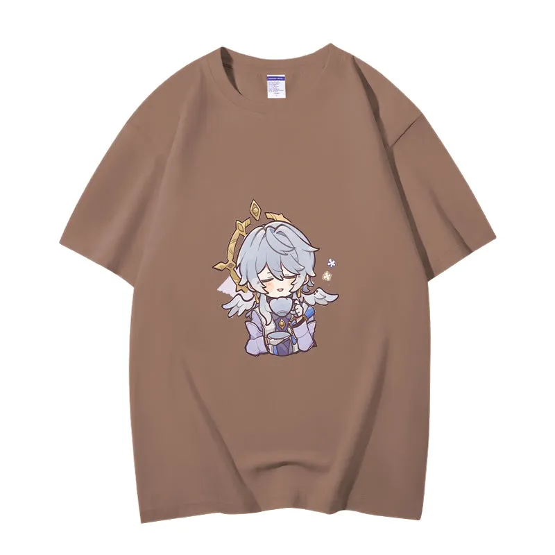Fashion Anime Honkai: Star Rail Sunday 230g GSM Hipster Style Oversized Cotton T-shirt