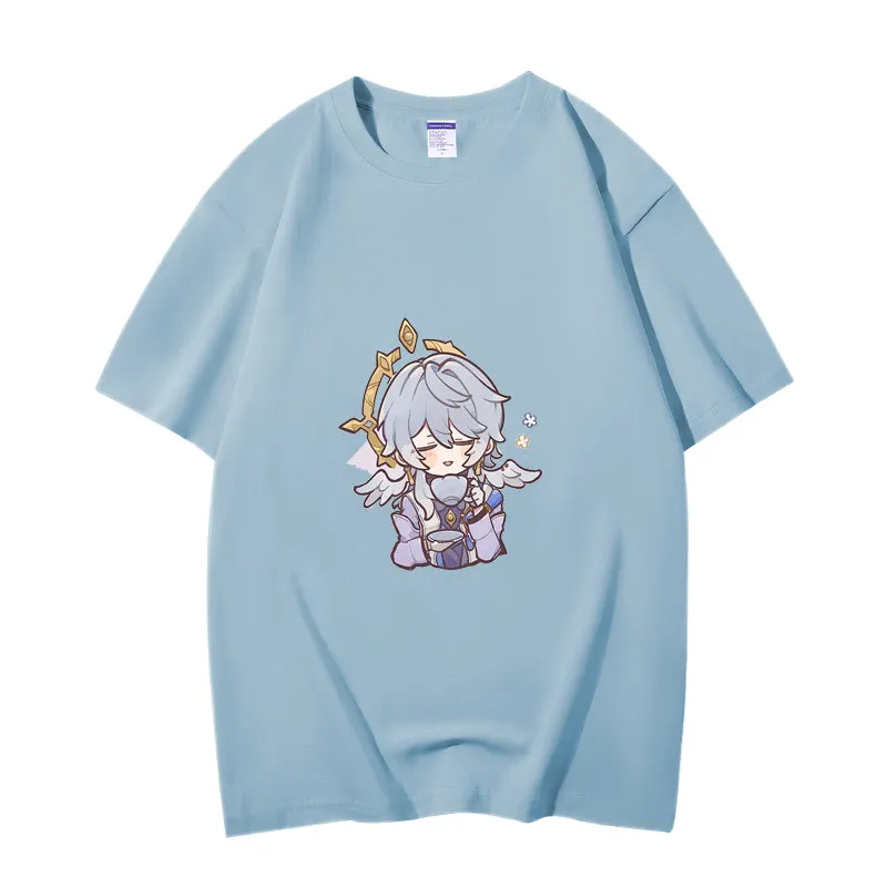 Fashion Anime Honkai: Star Rail Sunday 230g GSM Hipster Style Oversized Cotton T-shirt