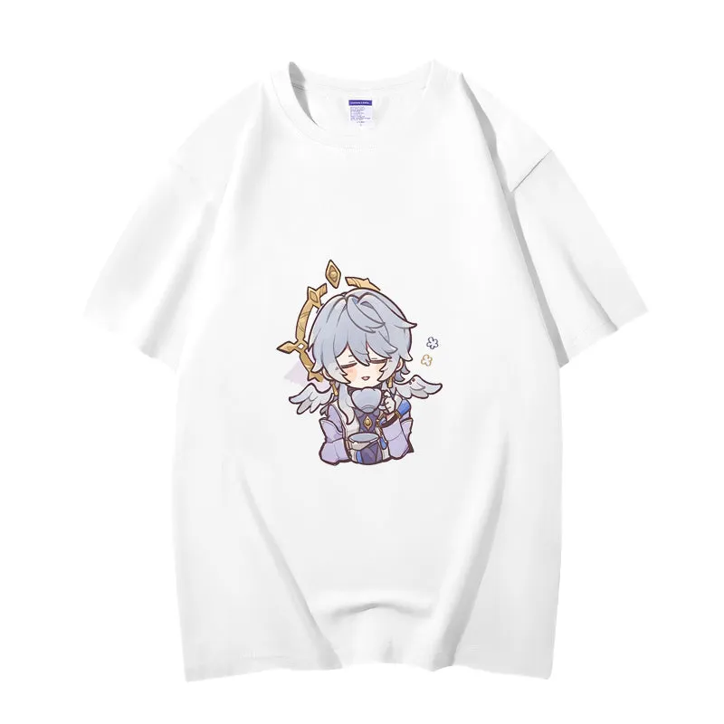 Fashion Anime Honkai: Star Rail Sunday 230g GSM Hipster Style Oversized Cotton T-shirt