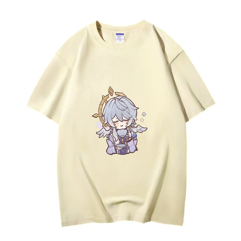 Fashion Anime Honkai: Star Rail Sunday 230g GSM Hipster Style Oversized Cotton T-shirt