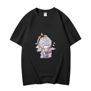 Fashion Anime Honkai: Star Rail Sunday 230g GSM Hipster Style Oversized Cotton T-shirt