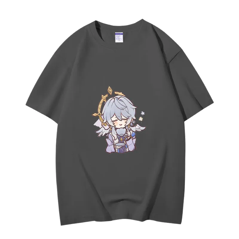 Fashion Anime Honkai: Star Rail Sunday 230g GSM Hipster Style Oversized Cotton T-shirt