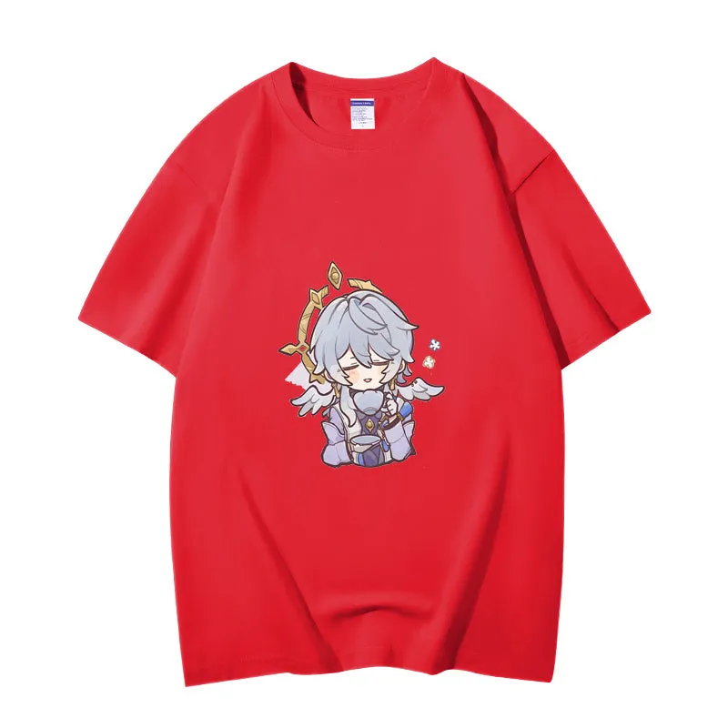 Fashion Anime Honkai: Star Rail Sunday 230g GSM Hipster Style Oversized Cotton T-shirt