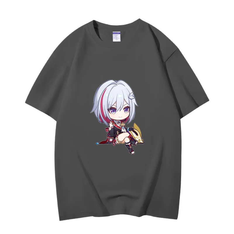Fashion Anime Honkai Star Rail Topaz 230g GSM Hipster Style Oversized Cotton T-shirt