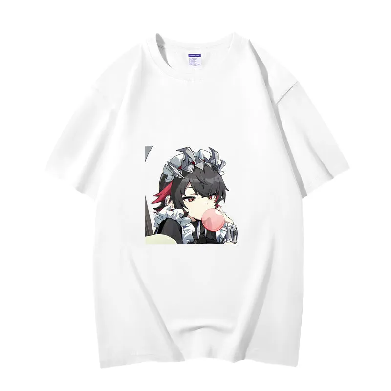 Fashion Anime Zenless Zone Zero Ellen Joe 230g GSM Hipster Style Oversized Cotton T-shirt