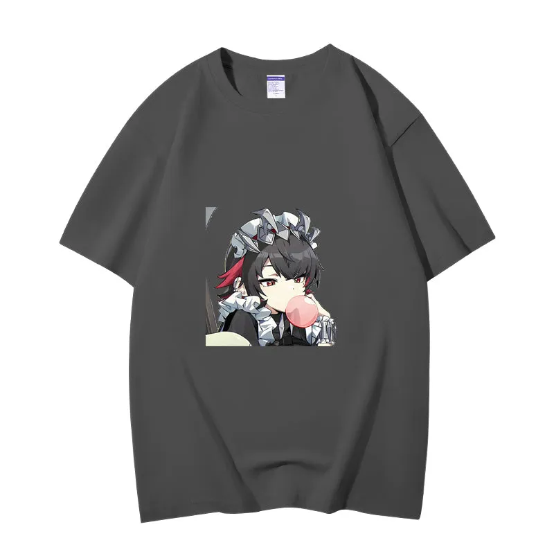 Fashion Anime Zenless Zone Zero Ellen Joe 230g GSM Hipster Style Oversized Cotton T-shirt