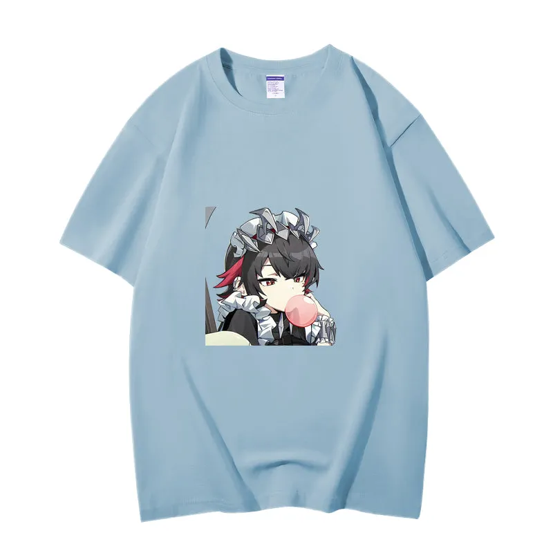 Fashion Anime Zenless Zone Zero Ellen Joe 230g GSM Hipster Style Oversized Cotton T-shirt