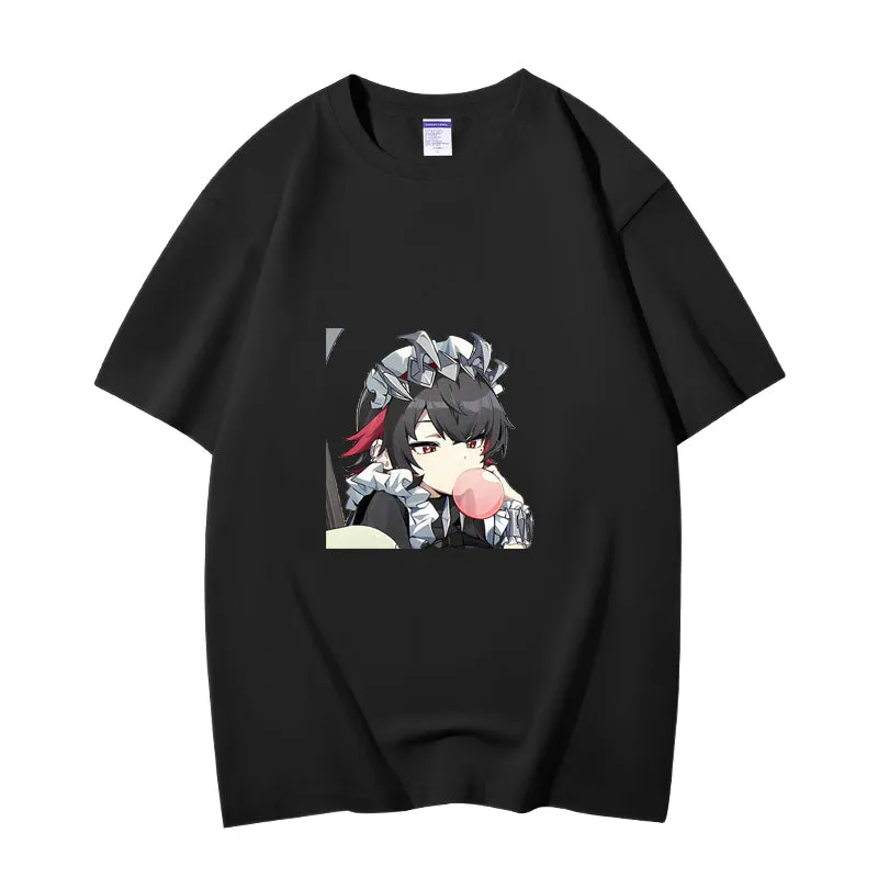 Fashion Anime Zenless Zone Zero Ellen Joe 230g GSM Hipster Style Oversized Cotton T-shirt
