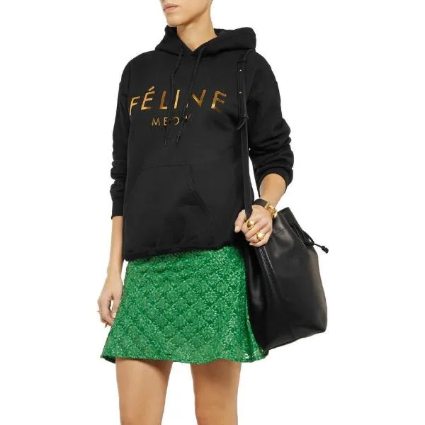FELINE GOLD FOIL HOODIE