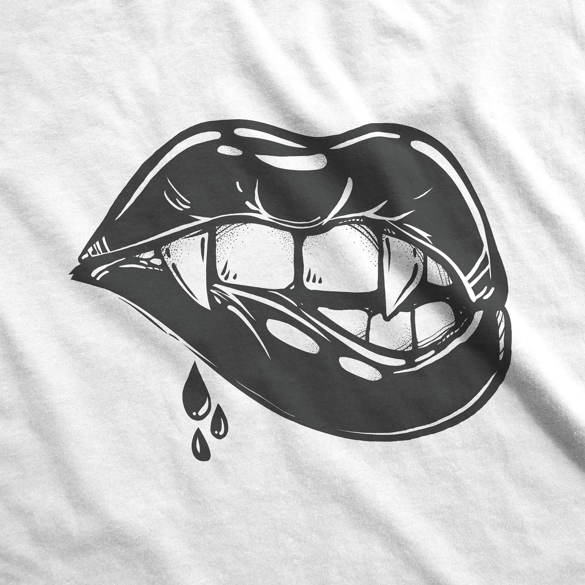 Female Vampire Lips in Black & White - Women’s Flex Scoop Neck Tee