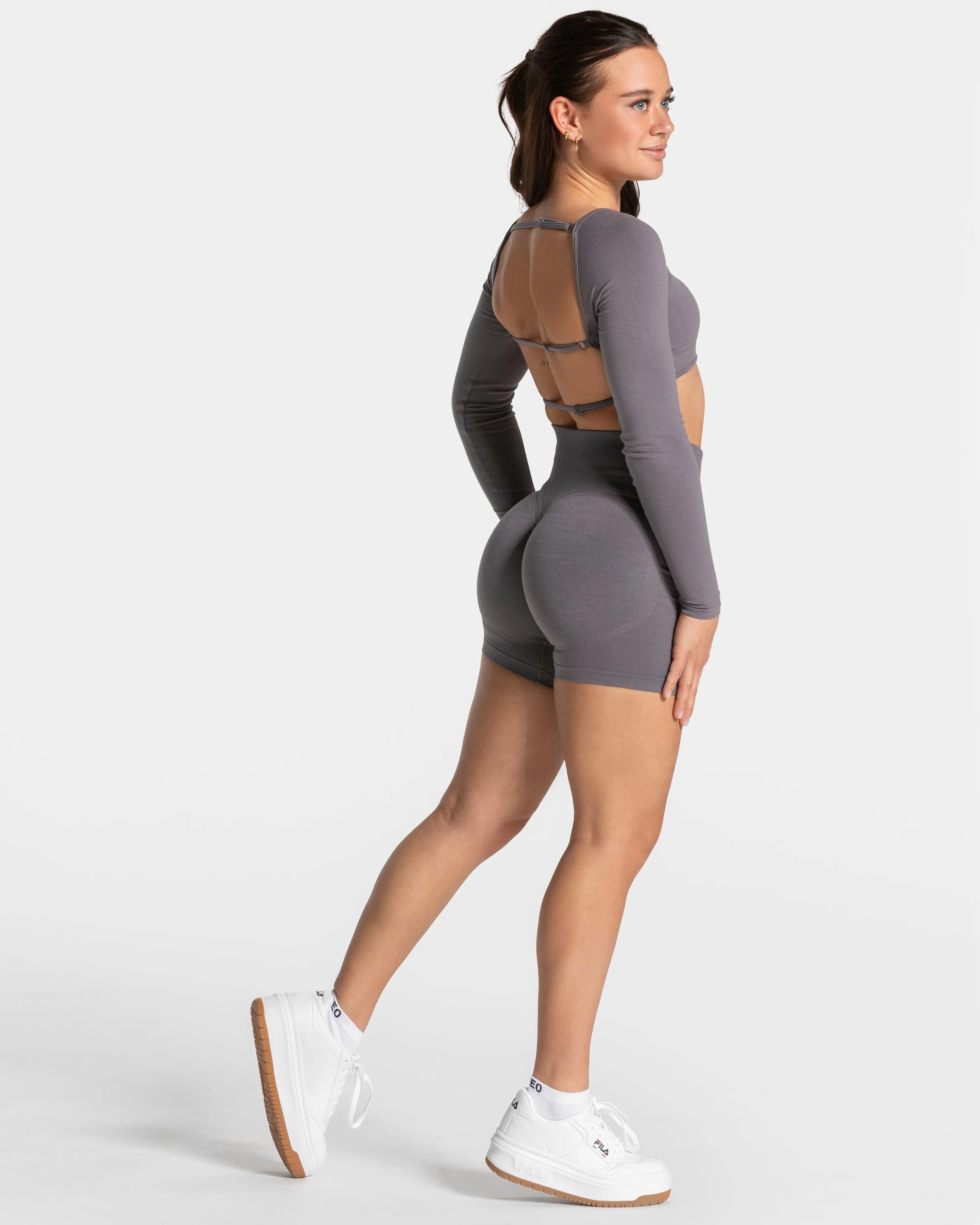 Femme Backless Longsleeve "Graphit"