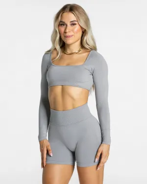 Femme Backless Longsleeve "Grau"