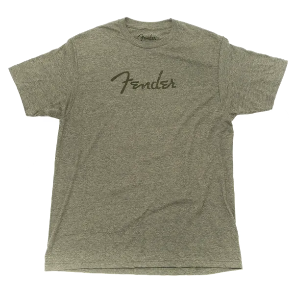 Fender Distressed Logo Premium T-Shirt, Olive Heather, XL