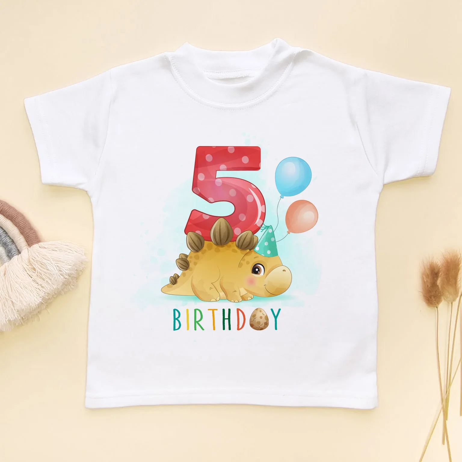 Fifth Birthday Dino T Shirt