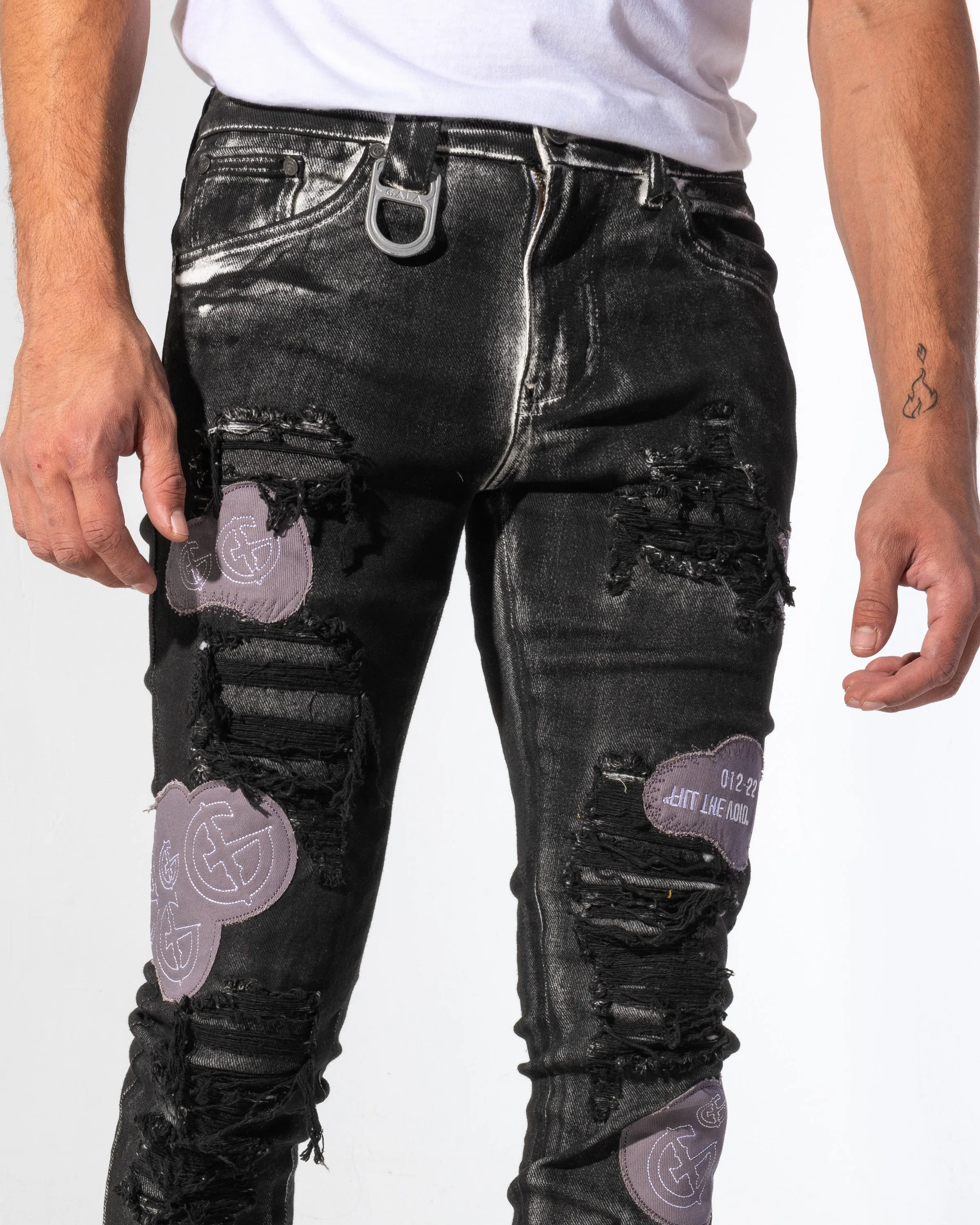 FILL THE VOID DENIM (ONYX WASH/PATCHWORK)