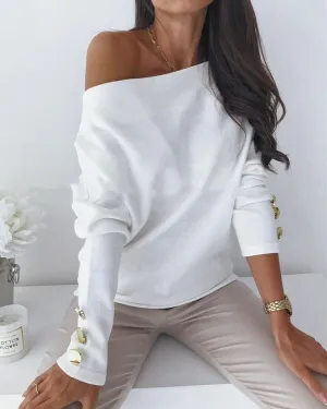 Find Your Inspiration Off the Shoulder Sweater - White