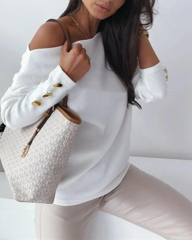 Find Your Inspiration Off the Shoulder Sweater - White