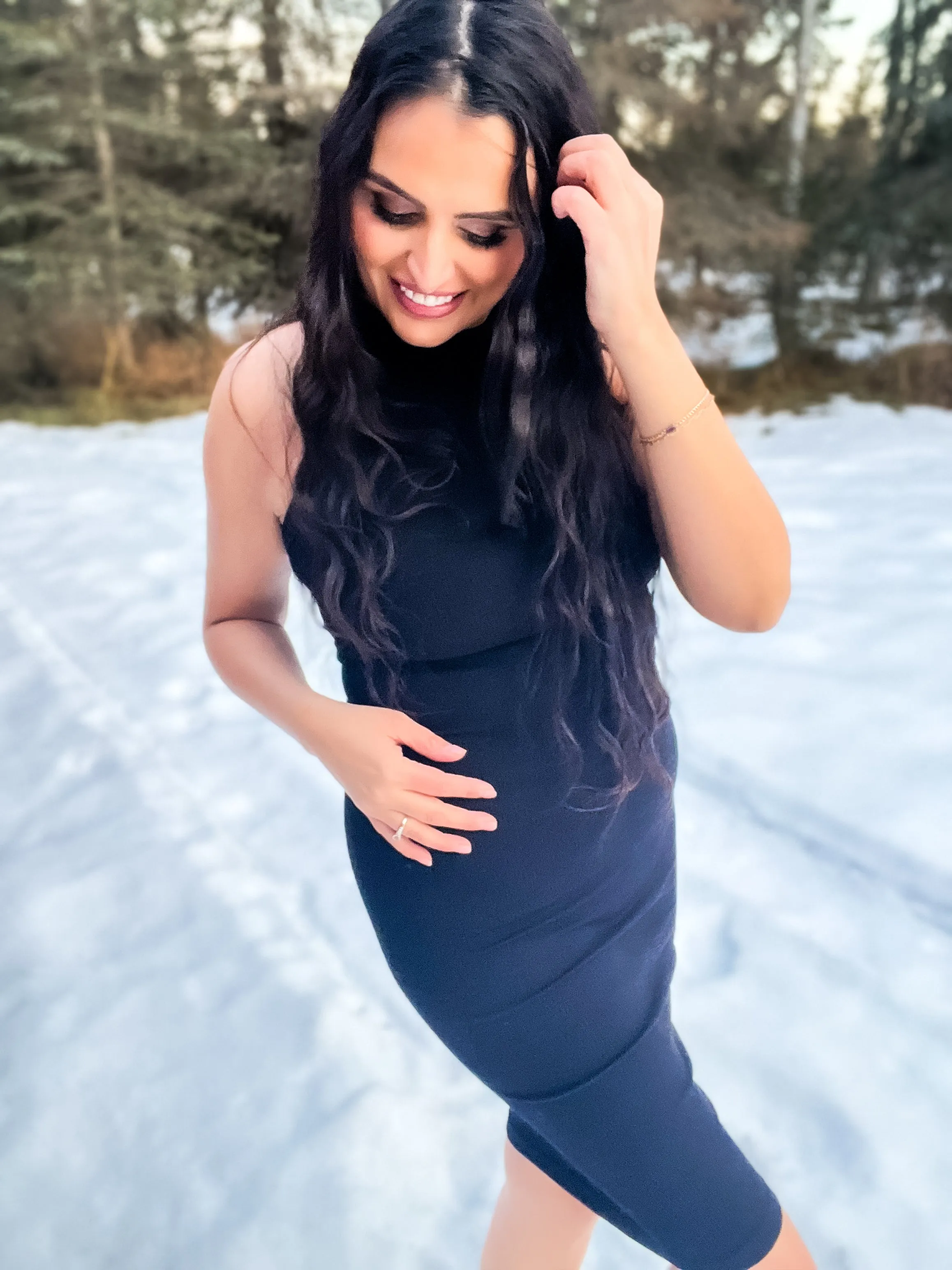 Fit Right In Bodycon Seamless Ribbed Dress- BLK