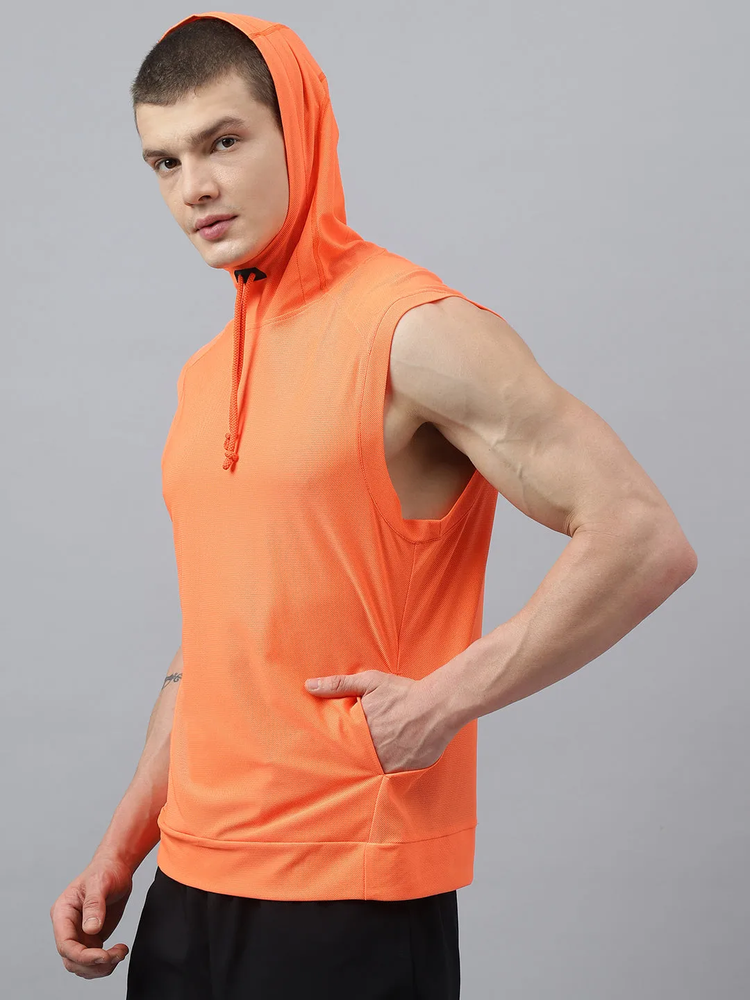 Fitkin men self design hooded tshirt