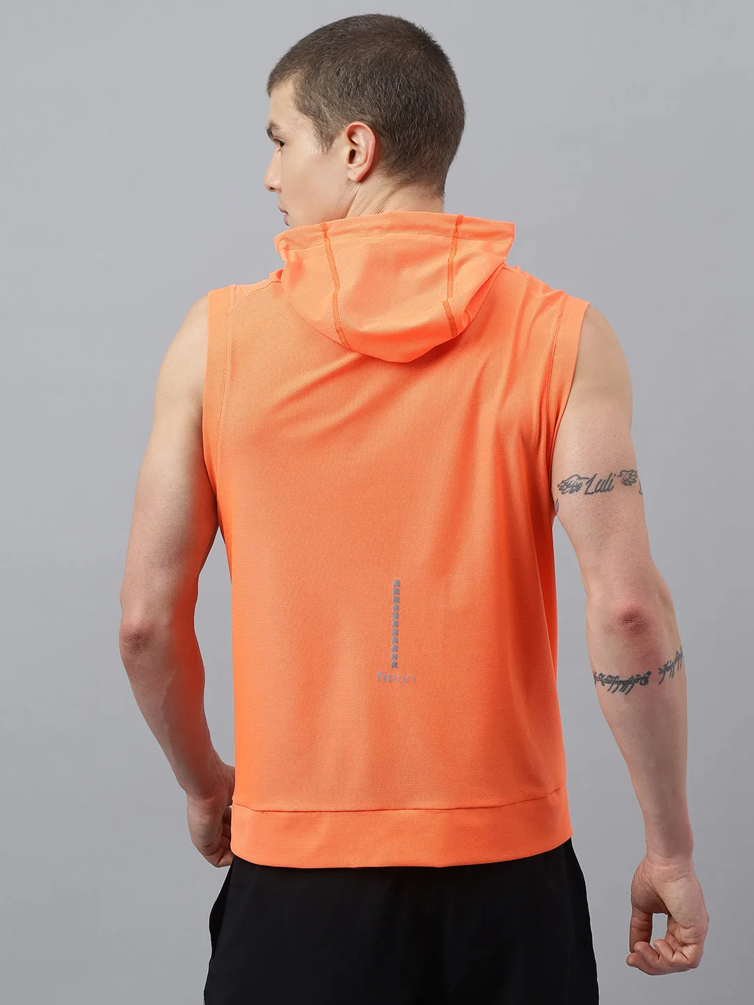 Fitkin men self design hooded tshirt