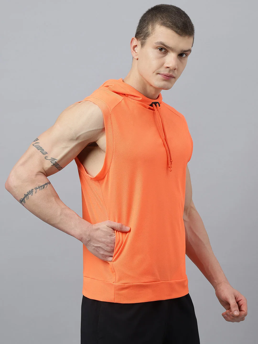 Fitkin men self design hooded tshirt