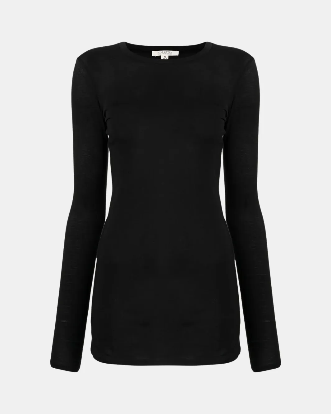 FITTED LONG SLEEVE T-SHIRT IN BLACK