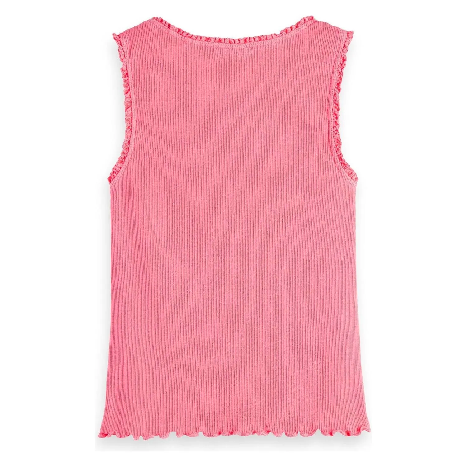 Fitted Ribbed Tank Top - Neon Pink