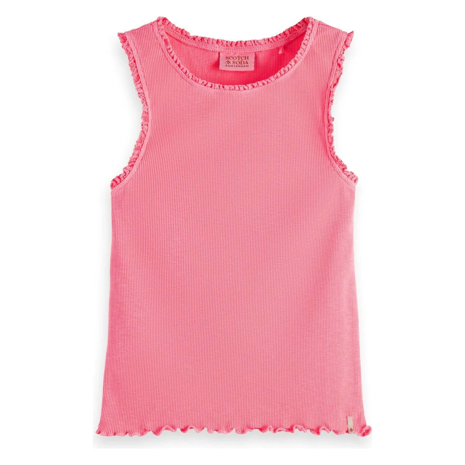 Fitted Ribbed Tank Top - Neon Pink