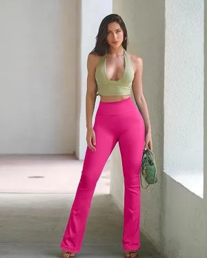 Flared Bottoms Seamless Stretch High Waist Yoga Pants