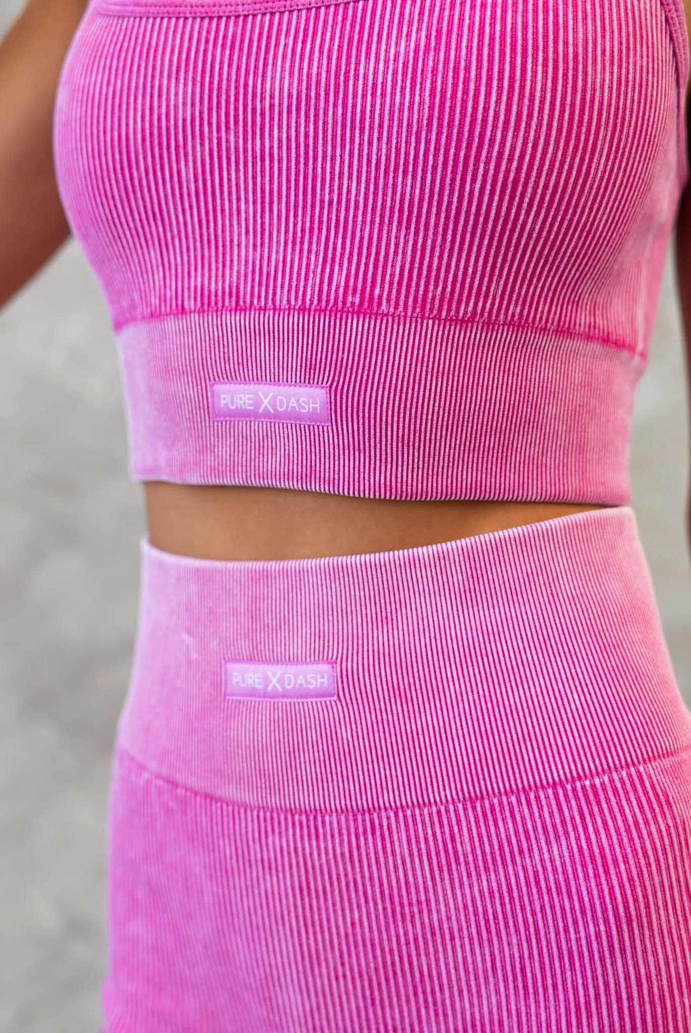 Flex Rib Seamless Shorts - Raspberry Wash
