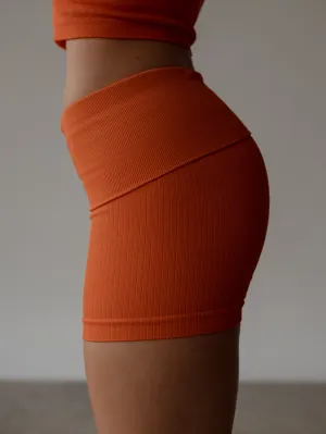 FLEX SEAMLESS MINI SHORT  - BRIGHT ORANGE