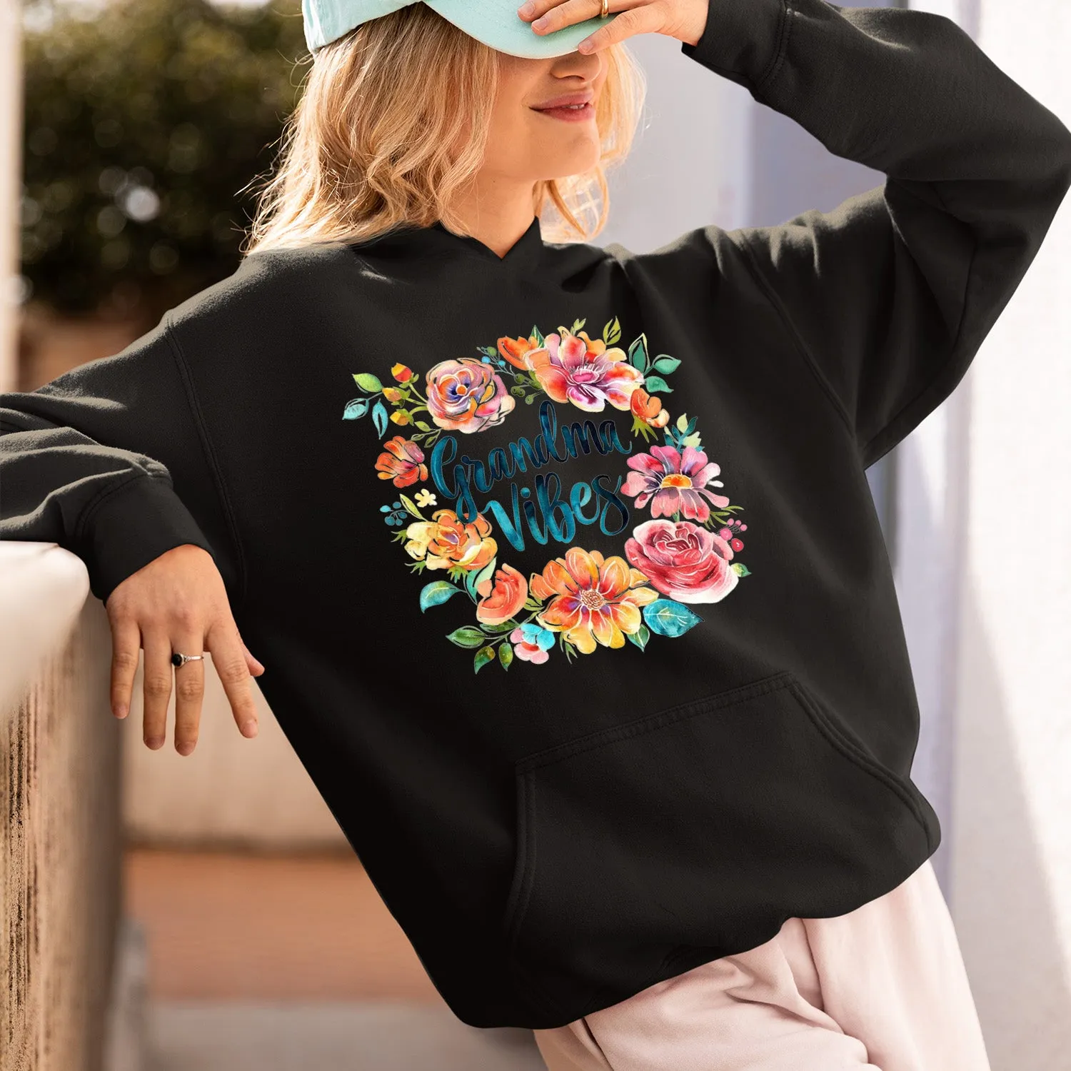 Floral Grandma Vibes T-Shirt, Cute Floral Grandma Vibes Shirt, Nana Flower Sweatshirt, Grandma Shirt, Grandma Gift, Mother's Day Gift