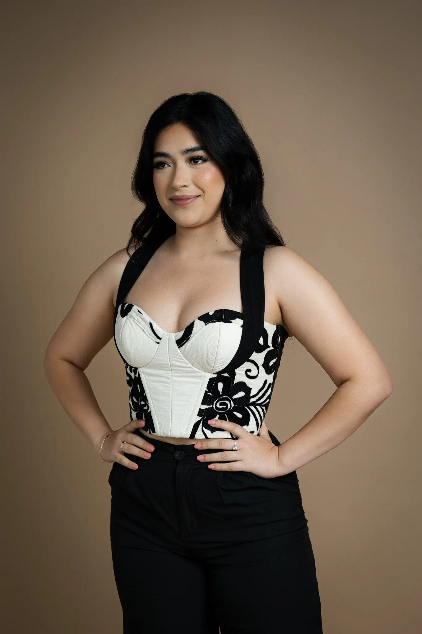 Flores Embroidered Bustier