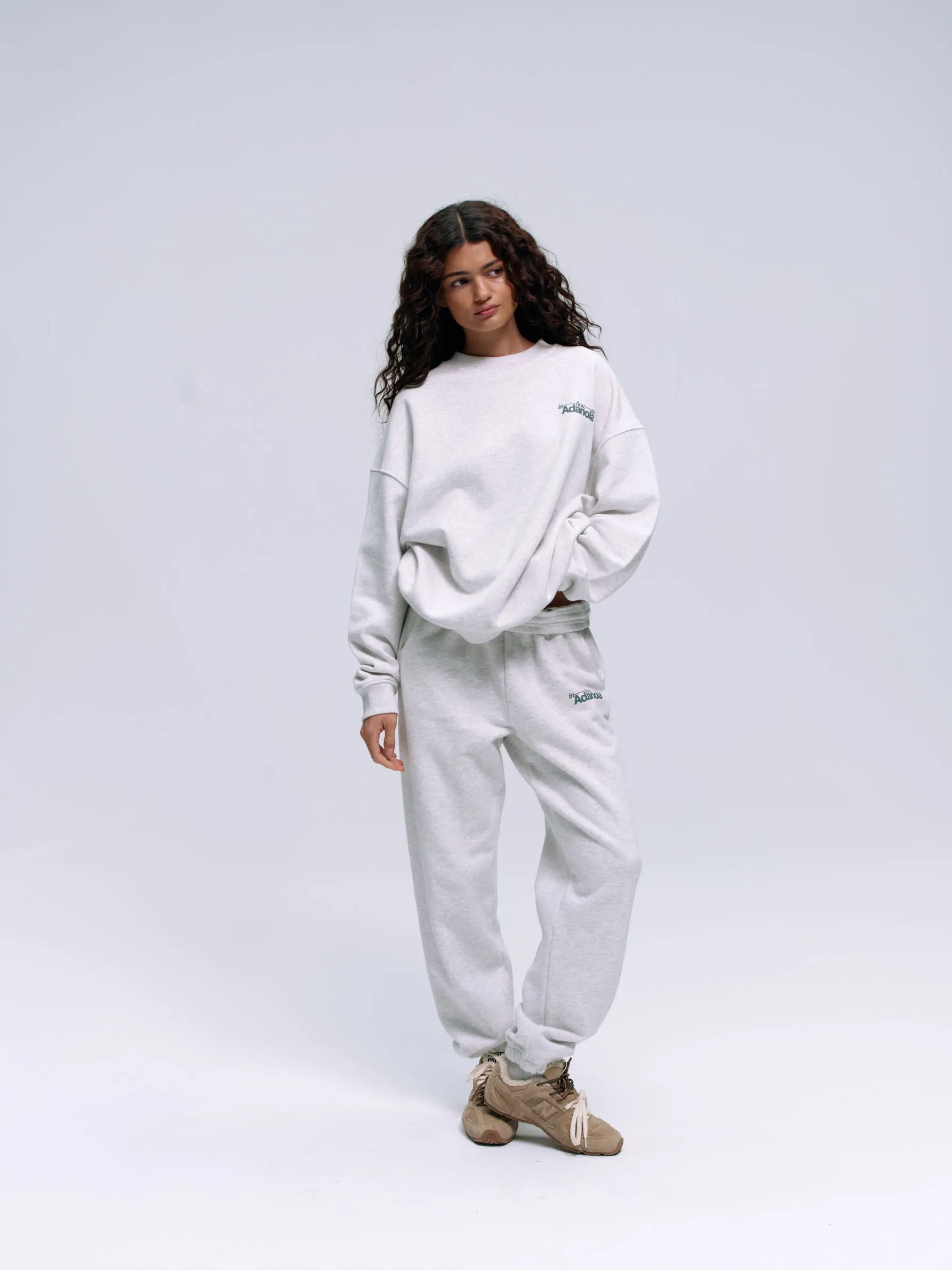 Flow Oversized Sweatshirt - Light Grey Melange/Lilac Purple