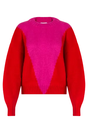Folari Pullover - Red/Fuchsia