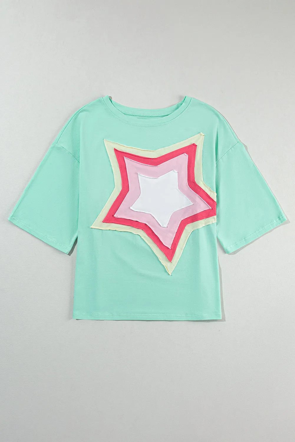 Follow Your Star Jade Colorblock Star Top