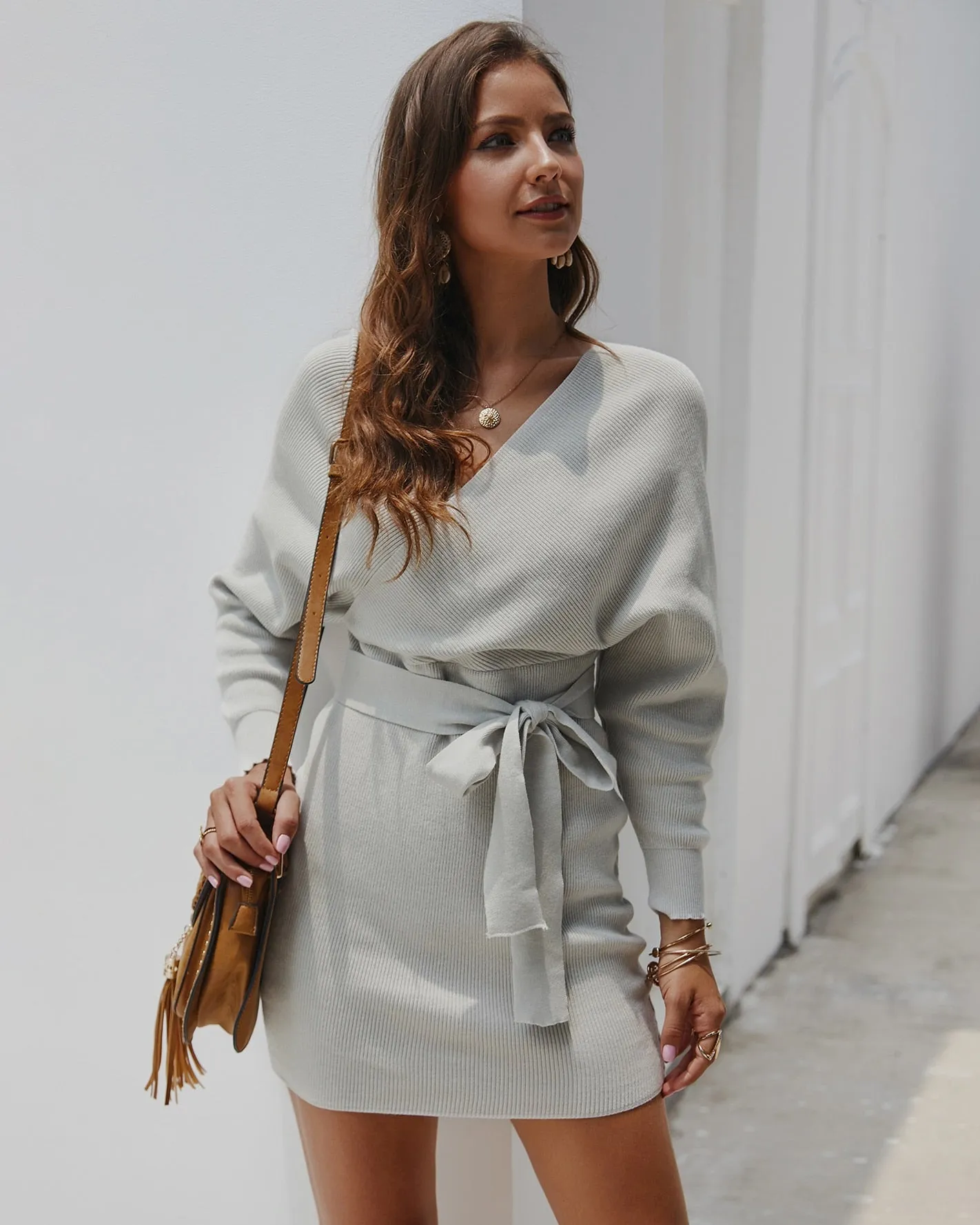 FOURBASIX Essential Knit Sweater Dress