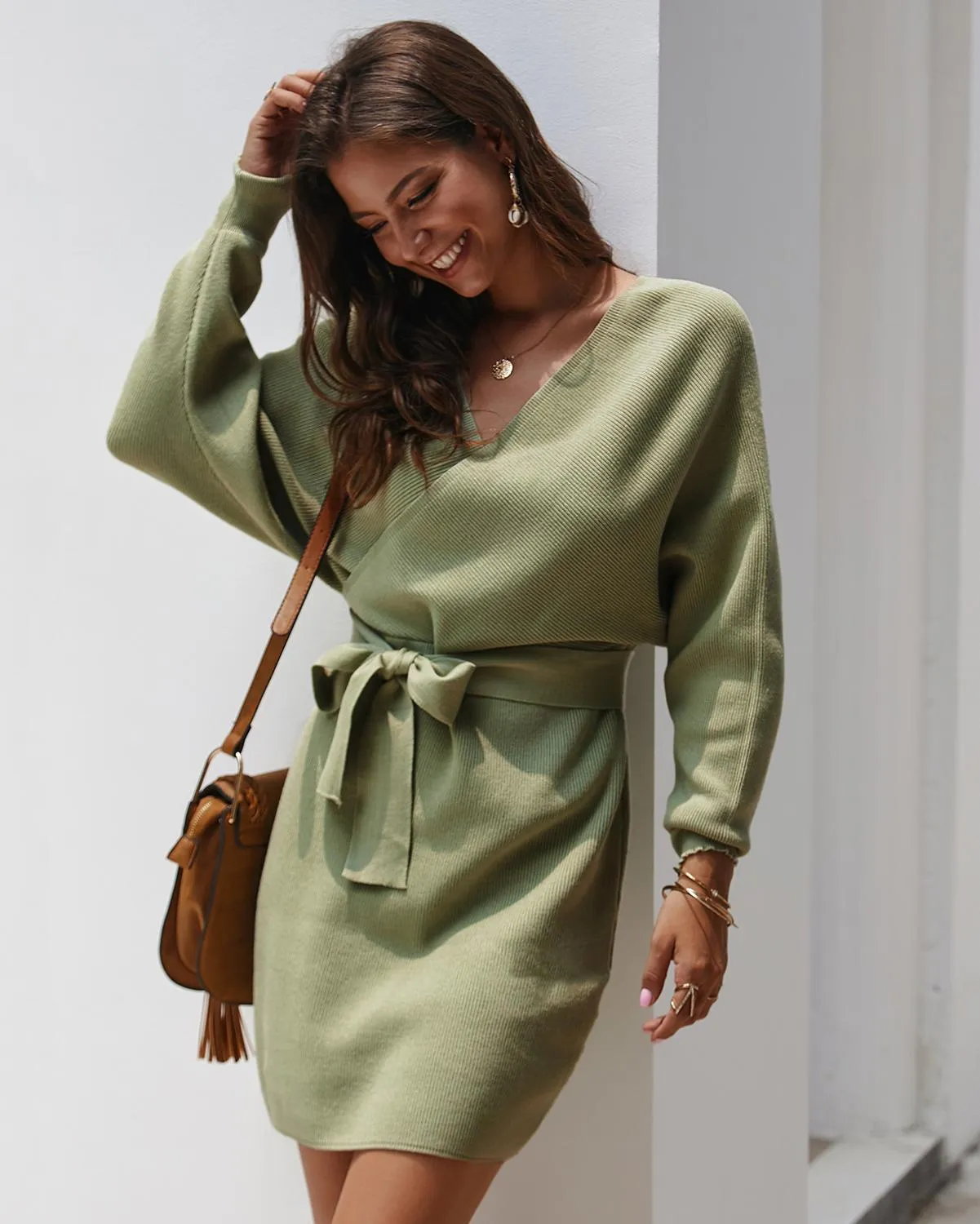 FOURBASIX Essential Knit Sweater Dress