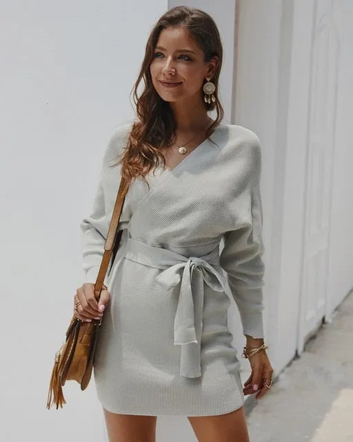 FOURBASIX Essential Knit Sweater Dress