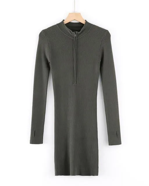 FOURBASIX Knit Zip Dress