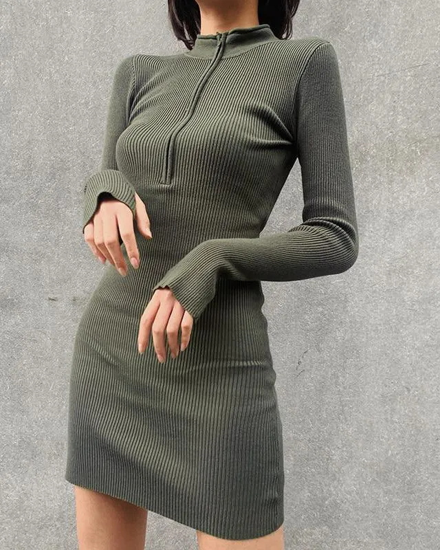 FOURBASIX Knit Zip Dress