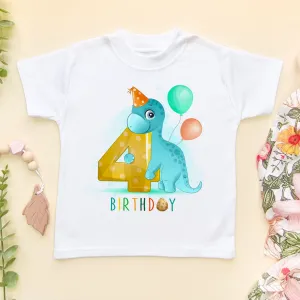 Fourth Birthday Dino T Shirt