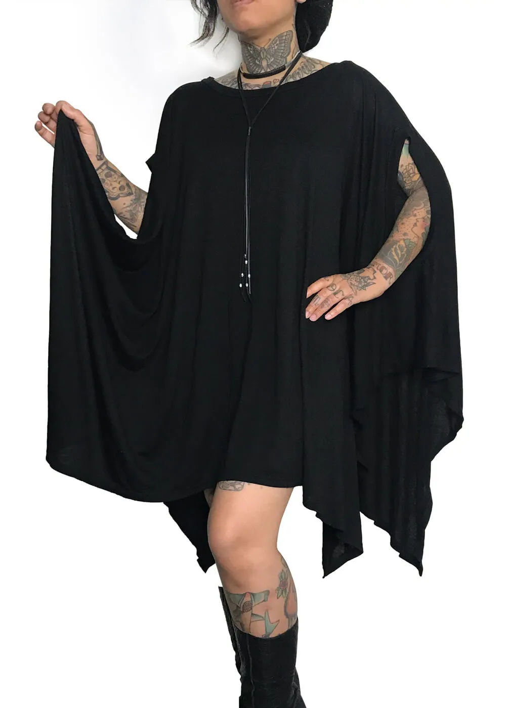 Foxblood Rhiannon Flowing Oversized Tunic Top Black