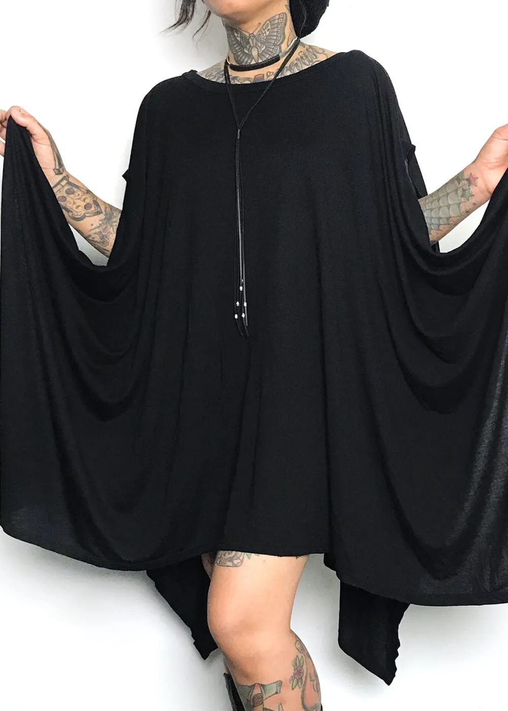 Foxblood Rhiannon Flowing Oversized Tunic Top Black