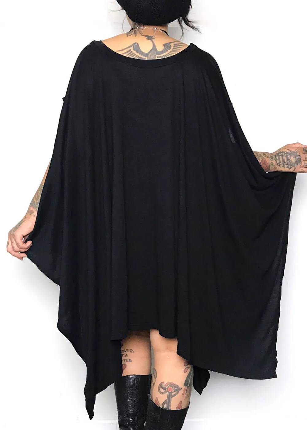 Foxblood Rhiannon Flowing Oversized Tunic Top Black