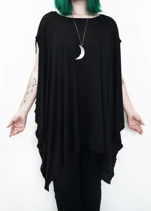 Foxblood Rhiannon Flowing Oversized Tunic Top Black