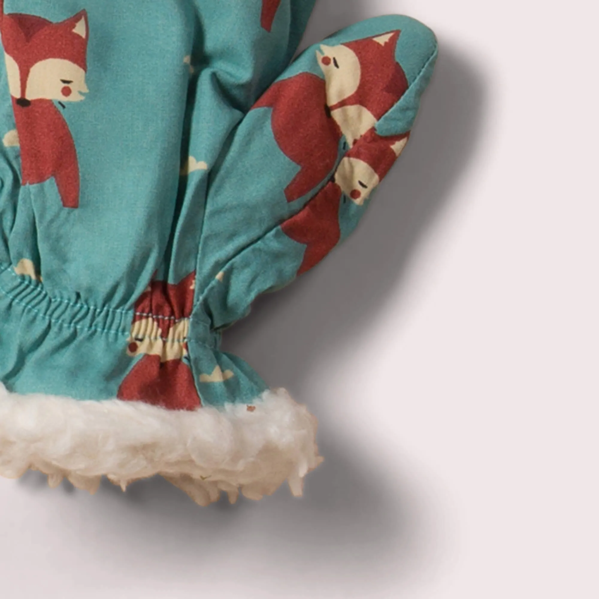 Foxes Blue Sherpa Mittens