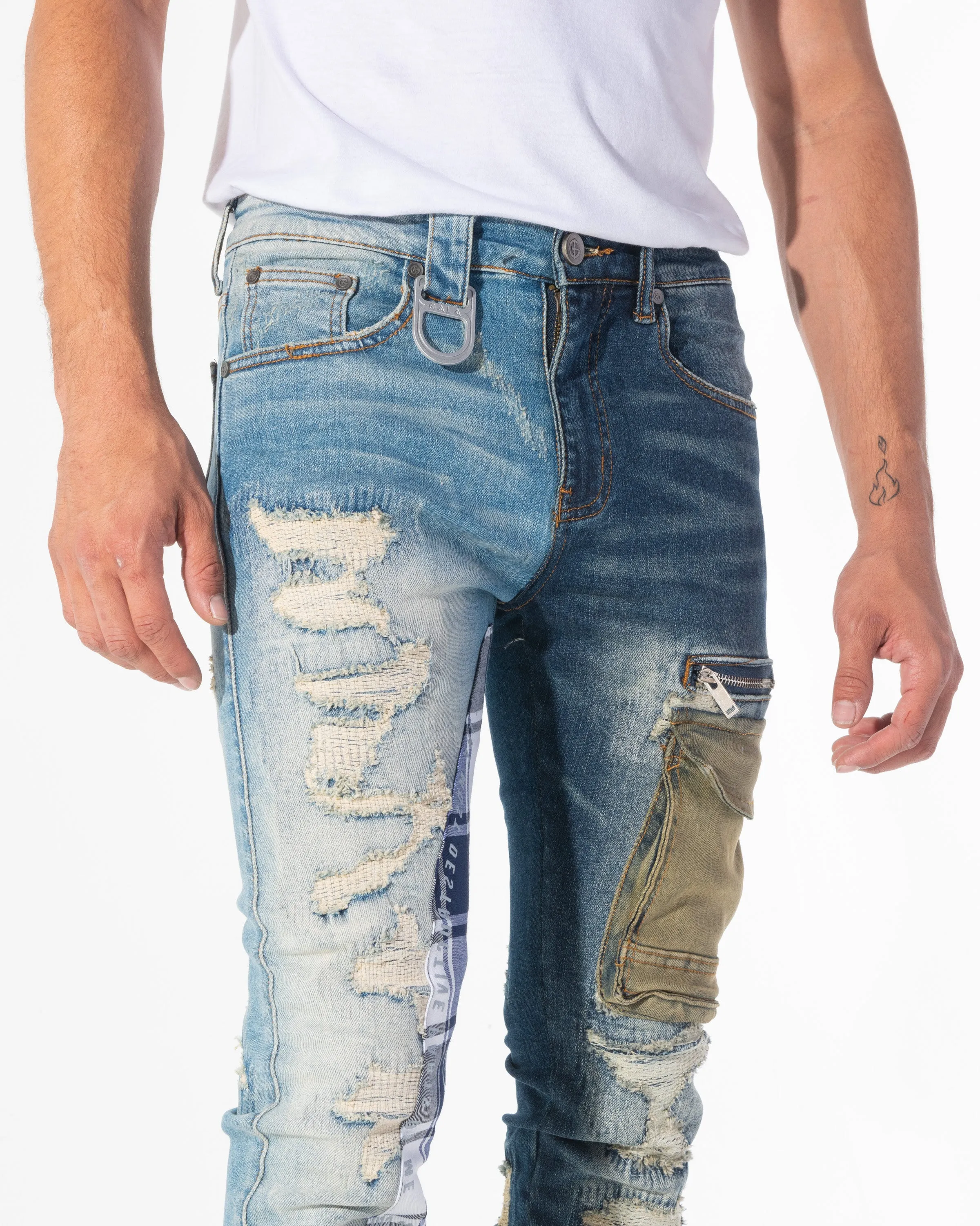 FRAGMENT DENIM (STONE/INDIGO COMBO)