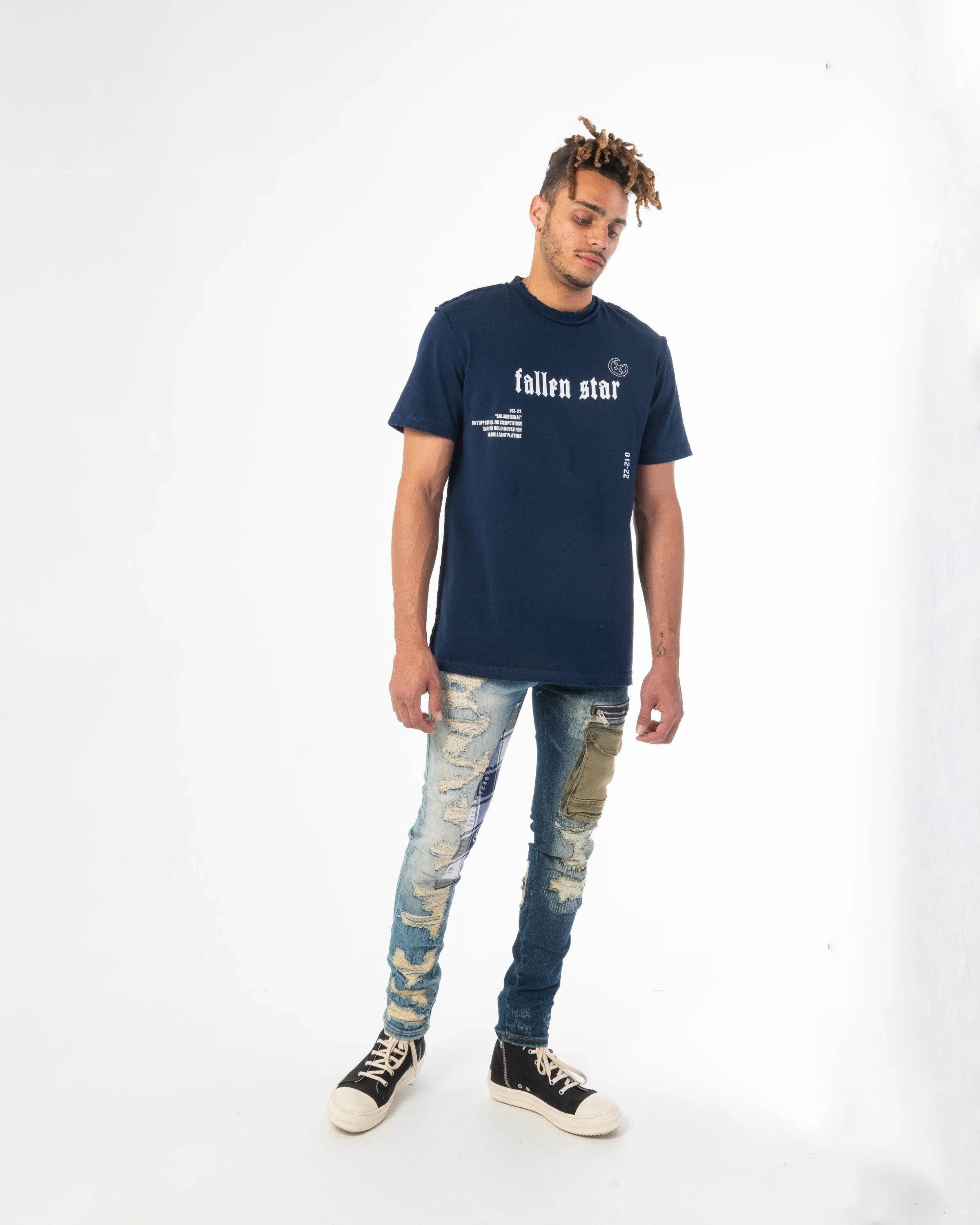FRAGMENT DENIM (STONE/INDIGO COMBO)