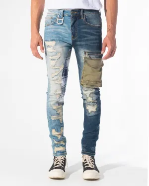 FRAGMENT DENIM (STONE/INDIGO COMBO)